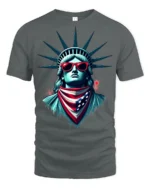 Cool Statue Of Liberty Sunglasses Patriotic Graphic T Shirt - gray t-shirt on white background