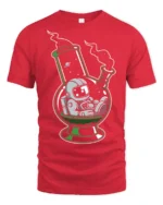 Funny Astronaut Bong Galaxy Space Humor Graphic T Shirt - red t-shirt on white background