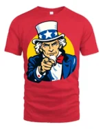 Vintage Uncle Sam I Want You Patriotic USA Graphic T Shirt - red t-shirt on white background