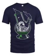 Funny Astronaut Bong Galaxy Space Humor Graphic T Shirt - navy t-shirt on white background