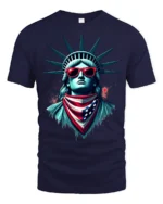 Cool Statue Of Liberty Sunglasses Patriotic Graphic T Shirt - navy t-shirt on white background