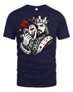 King Holding Joker Mask Dark Royal Graphic T Shirt Style - navy t-shirt on white background