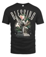 Product - black t-shirt on white background