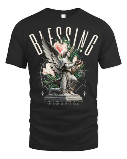 Product - black t-shirt on white background