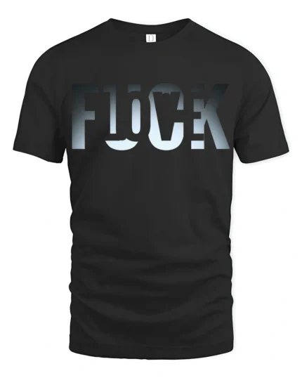 Flock Funny Wordplay Bird Humor Minimal Graphic T Shirt - black t-shirt on white background