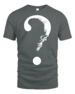 Mysterious Skull Question Mark Dark Humor Graphic T Shirt - gray t-shirt on white background