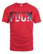 Flock Funny Wordplay Bird Humor Minimal Graphic T Shirt - red t-shirt on white background