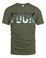 Flock Funny Wordplay Bird Humor Minimal Graphic T Shirt - military green t-shirt on white background