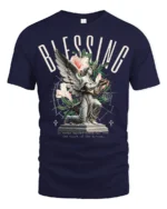 Product - navy t-shirt on white background