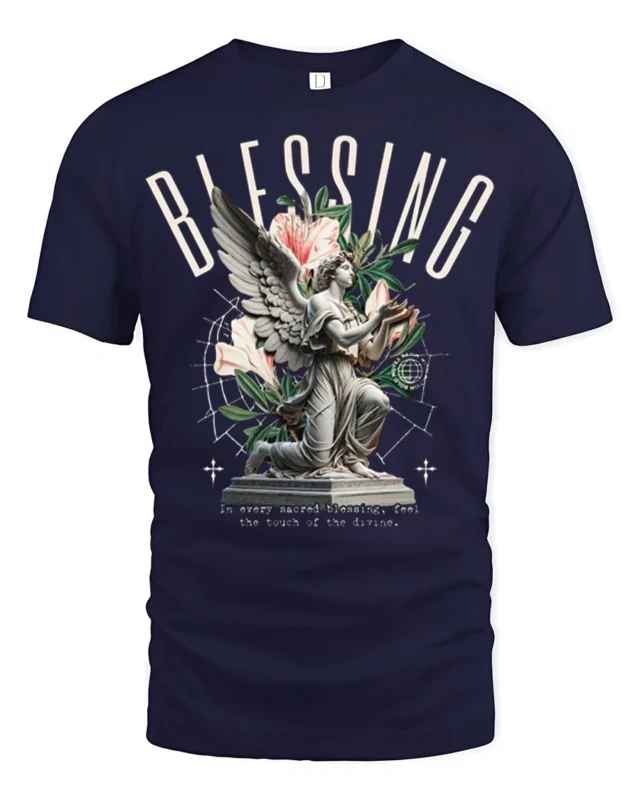 Product - navy t-shirt on white background