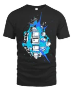 Gamer Keyboard Grenade Graphic T Shirt Explosive Gaming Tee - black t-shirt on white background