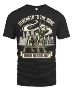 Strength To The Bone Irish Bloodline Dog Graphic T Shirt - black t-shirt on white background