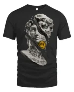 Broken David Graffiti Street Art Statue Graphic T Shirt - black t-shirt on white background