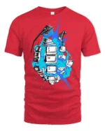 Gamer Keyboard Grenade Graphic T Shirt Explosive Gaming Tee - red t-shirt on white background