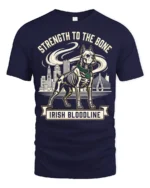 Strength To The Bone Irish Bloodline Dog Graphic T Shirt - navy t-shirt on white background