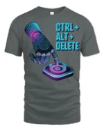 Funny Ctrl Alt Delete Tech Humor Programmer Graphic T Shirt - gray t-shirt on white background