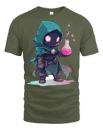Cute Fantasy Alchemist Wizard Potion Graphic T Shirt - military green t-shirt on white background