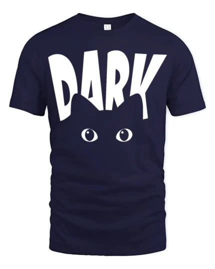 Funny Dark Eyes Minimalist Humor Graphic T Shirt - navy t-shirt on white background