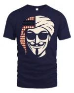 Arabian Anonymous Mask Graphic T Shirt Bold Desert Rebel Tee - navy t-shirt on white background