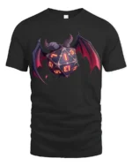 Dark Fantasy Dragon Wing D20 Dice Tabletop RPG Gamer T Shirt - black t-shirt on white background