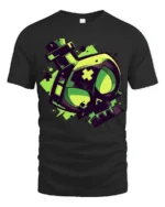 Neon Toxic Skull Potion Bottle Gamer Style Graphic T Shirt - black t-shirt on white background