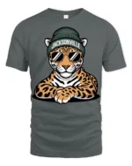 Cool Jacksonville Leopard With Sunglasses Urban Graphic T Shirt - gray t-shirt on white background