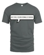 Hey You Youre Finally Awake Funny Gamer Meme Quote T Shirt - gray t-shirt on white background