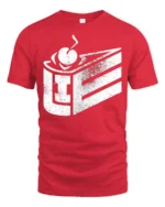 Product - red t-shirt on white background