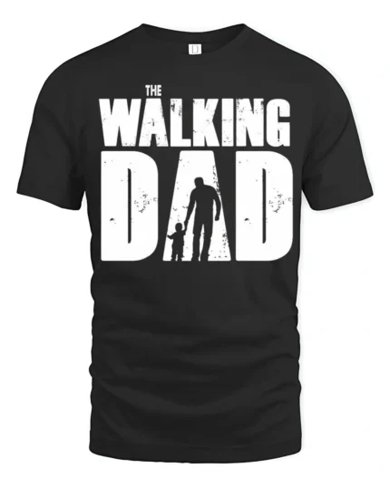 The Walking Dad Funny Father Parody Graphic T Shirt Cool Dad Tee - black t-shirt on white background
