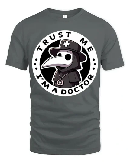 Trust Me Im A Doctor Plague Mask Funny Halloween Graphic T Shirt - gray t-shirt on white background