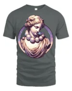 Aesthetic Classical Statue Marble Goddess Vaporwave Art Graphic T Shirt - gray t-shirt on white background