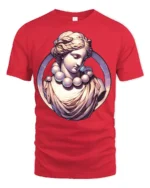 Aesthetic Classical Statue Marble Goddess Vaporwave Art Graphic T Shirt - red t-shirt on white background