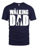 The Walking Dad Funny Father Parody Graphic T Shirt Cool Dad Tee - navy t-shirt on white background