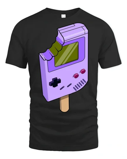 Retro Game Console Ice Cream Funny Gamer Graphic T Shirt - black t-shirt on white background