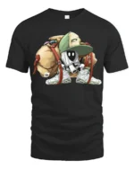 Street Style Spray Can Character Graffiti Urban Art T Shirt - black t-shirt on white background