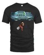 Retro Sports Car Traveler Adventure Cool Graphic T Shirt - black t-shirt on white background