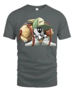 Street Style Spray Can Character Graffiti Urban Art T Shirt - gray t-shirt on white background