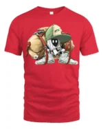 Street Style Spray Can Character Graffiti Urban Art T Shirt - red t-shirt on white background