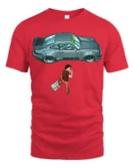 Retro Sports Car Traveler Adventure Cool Graphic T Shirt - red t-shirt on white background
