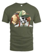 Street Style Spray Can Character Graffiti Urban Art T Shirt - military green t-shirt on white background