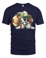 Street Style Spray Can Character Graffiti Urban Art T Shirt - navy t-shirt on white background