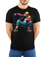 Hip Hop Street Dancer Urban Style Cool Graphic T Shirt - model wearing black tee with hands behind back