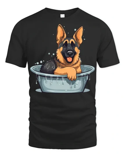 Product - black t-shirt on white background