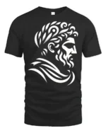 Greek Philosopher Statue Graphic T Shirt Minimalist Classic Art Style - black t-shirt on white background