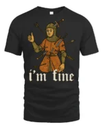 Im Fine Medieval Knight Funny Dark Humor Graphic T Shirt Vintage Style - black t-shirt on white background