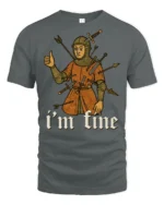 Im Fine Medieval Knight Funny Dark Humor Graphic T Shirt Vintage Style - gray t-shirt on white background