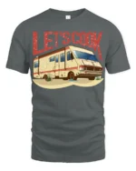 Lets Cook RV Camper Graphic T Shirt Funny Vintage Road Trip Style - gray t-shirt on white background