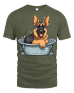 Product - military green t-shirt on white background