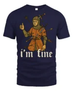 Im Fine Medieval Knight Funny Dark Humor Graphic T Shirt Vintage Style - navy t-shirt on white background