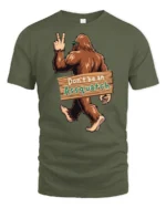 Dont Be An Assquatch Funny Bigfoot Graphic T Shirt Humor Style Tee - military green t-shirt on white background